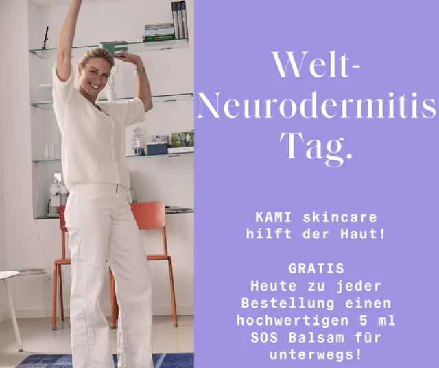 Der 14. September ist Welt-Neurodermitis-Tag. Laut Berufsverband deutscher Dermatologen betrifft Neurodermitis weltweit rund 20% der Kinder und auch Erwachsene. Neurodermitis ist nicht "nur eine Haukrankheit", sie kann Einfluss auf viele Lebens-Aspekte haben. 
Wir versuchen mit KAMI-skincare zu helfen.
Bei allen heute eingehenden Online Bestellungen packen wir gratis eine hochwertige SOS Balsam Probe bei, für unterwegs.
 #kamihilft 
 #neurodermitis 
 #ekzem #ekzema 
 #madeinaustria